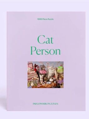 NEW ⭐️ Piecework Puzzle Cat Person 1000 Piece Puzzle